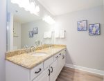 Master bath with granite counter dual sinks